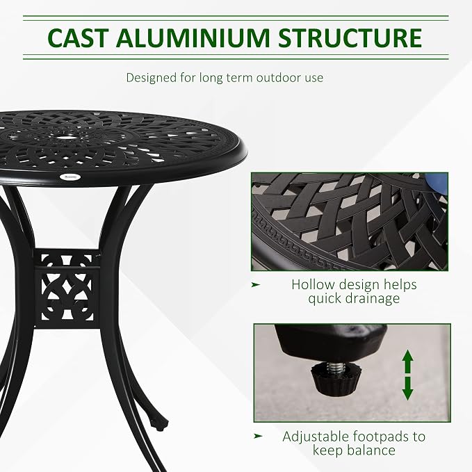 Outsunny 30" Round Patio Dining Table - Image 4