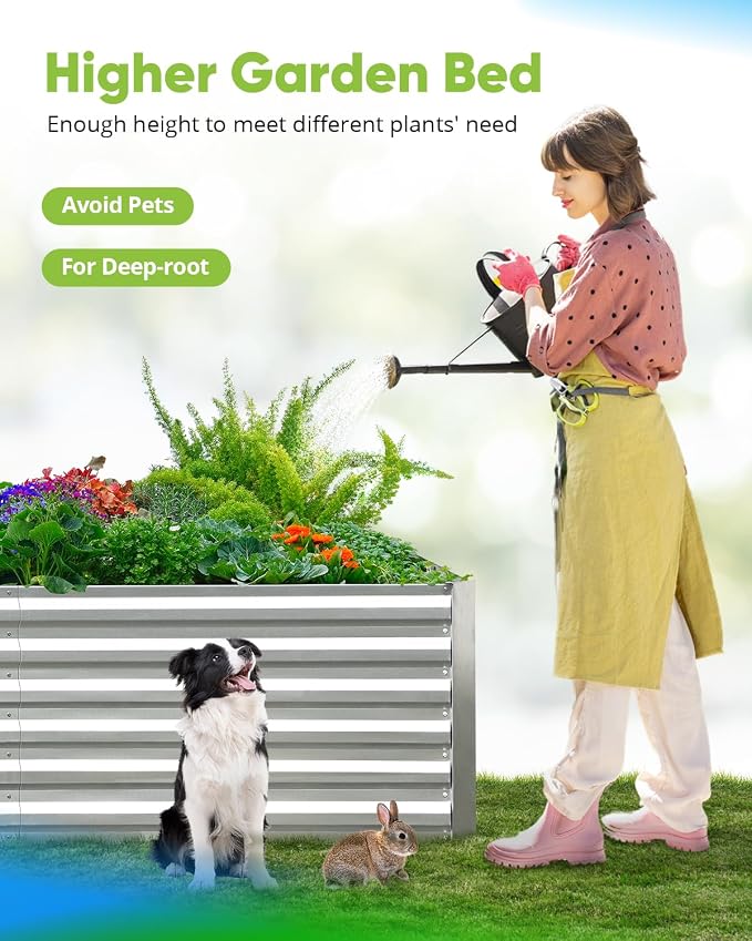 Quictent Galvanized Raised Garden Bed 8x4x2 Ft Tall Metal Planter Box - Image 4