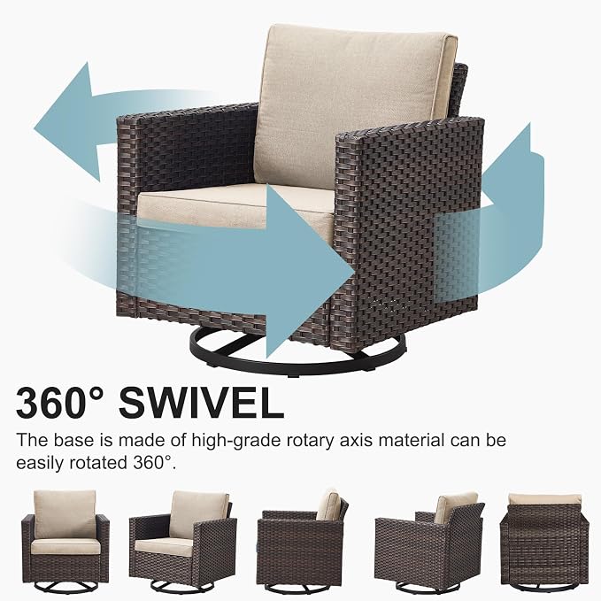 Belord Spacious 11 Pieces Patio Conversation Set - Image 4