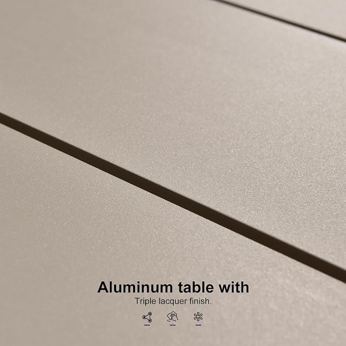 PURPLE LEAF Outdoor Dining Set for 8 All-Weather 9 Pieces Patio Aluminium - Image 8