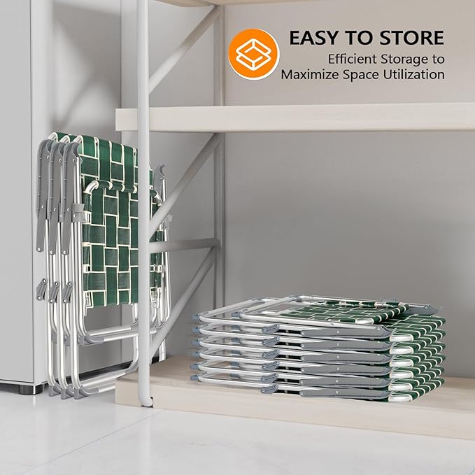 VINGLI Folding Aluminum Webbed Lawn Chairs - Image 6