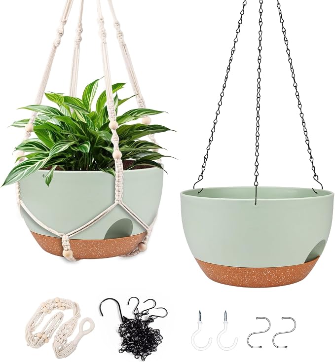Hanging Planters for Outdoor Indoor Plants, 2 Pack 12 Inch Hanging Basket by Lucieblessdesign
