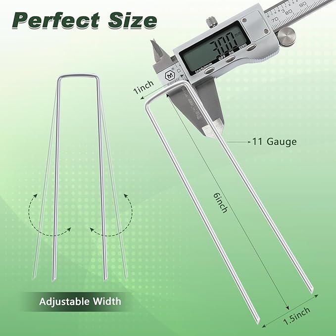 FEED GARDEN 6 Inch 100 Pack Galvanized Landscape Staples Plant Cover Stakes 11 - Image 6