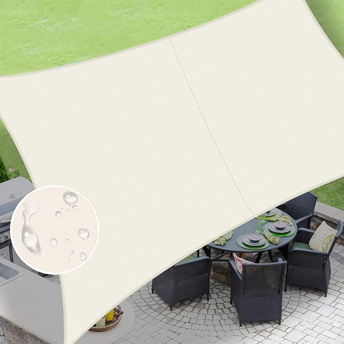 LOVE STORY Rectangle 9'x12' Waterproof Sun Shade Sail Canopy UV Block by LOVESTORY