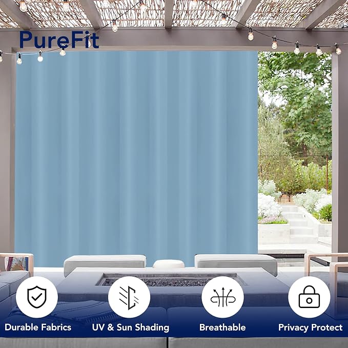 PureFit Outdoor Curtains for Patio Waterproof Weatherproof, UV and Fade - Image 3