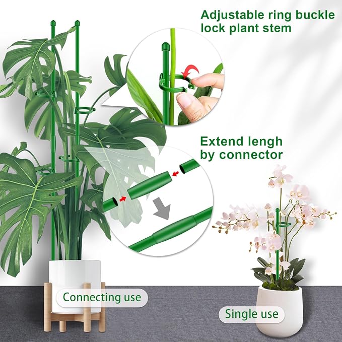 30Pcs Plant Support Stakes 17 inch SupKing Garden Orchid Sticks Extended to 3ft - Image 3
