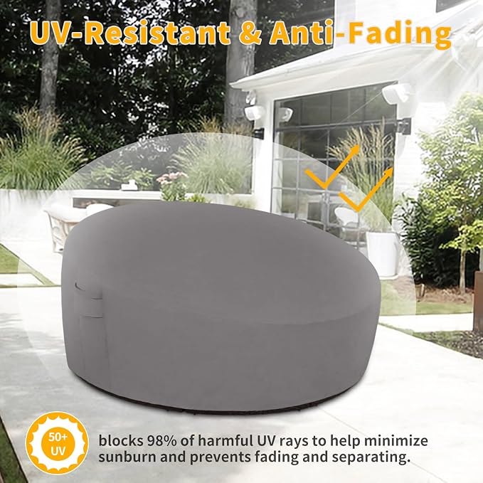 Easy-Going Heavy Duty 600D Outdoor Daybed Cover 88 Inch UV Resistant Patio - Image 4