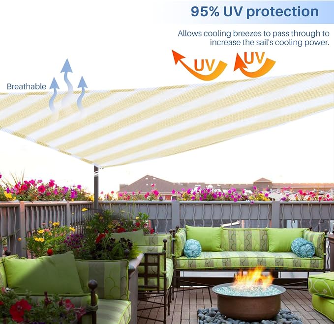 E&K Sunrise 2' x 2' x 2' Sun Shade Sail Triangle Canopy Shade Cover UV Block - Image 5