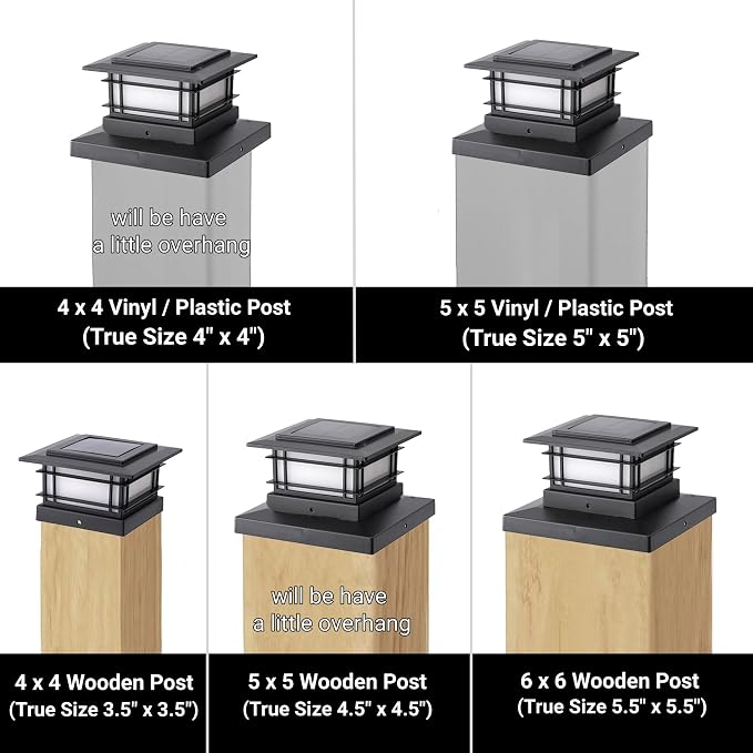 Dynaming 6 Pack Solar Post Cap Lights Outdoor, Fence Post Solar Lights Fit - Image 3