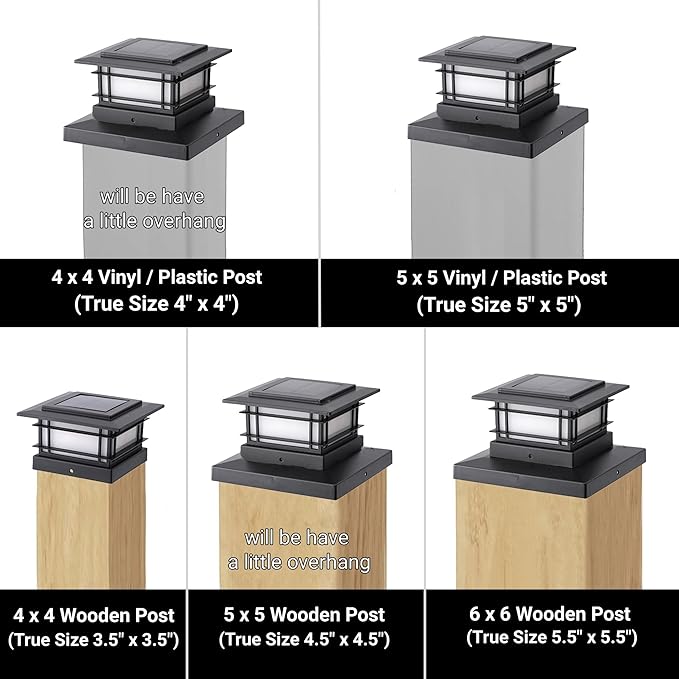 Dynaming 2 Pack Solar Post Cap Lights Outdoor - Image 3