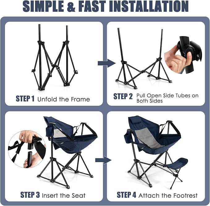 Tangkula Set of 2 Hammock Camping Chair, Portable Camp Chair - Image 5
