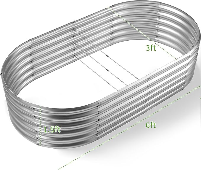 Land Guard 6x3x1.5ft Galvanized Raised Garden Bed Kit, Metal Planter Boxes - Image 2