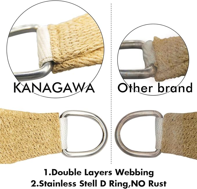 KANAGAWA 6'X24' Sand Custom Size Sun Shade Sail Rectangle UV Block Canopy Cover - Image 5