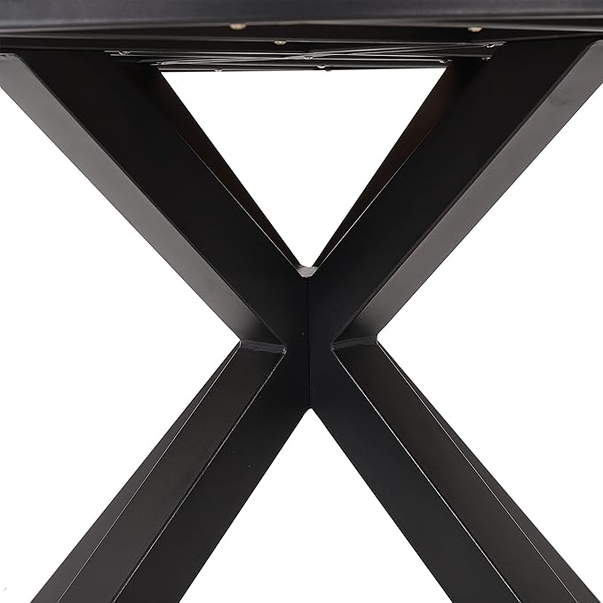 Merax Outdoor Dining Table, Modern Industrial Style Patio Dining Table - Image 7