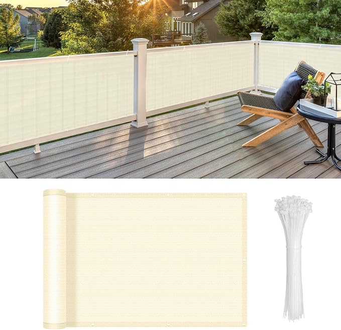 LOVE STORY Balcony Privacy Screen, 2.5'x7' Deck Shield Screen Fence Cover by LOVESTORY