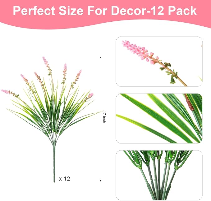 Artificial Faux Plants Outdoor Spring Decorations, Summer Fake Monkey Grass - Image 7