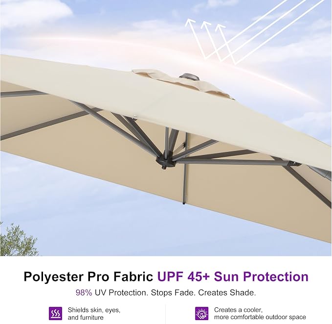 PURPLE LEAF 9' X 11.5' Patio Umbrella - Image 4