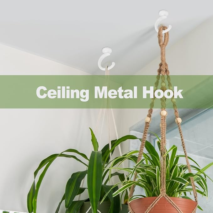 2PCS Ceiling Hooks for Hanging Plants, Heavy Duty Plant Swag Hooks, Hanging - Image 7