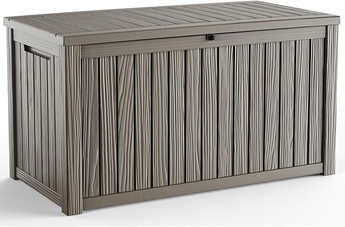 180 Gallon Outdoor Deck Box, Lockable Waterproof Outdoor Storage Boxes by MAIUSCOLI