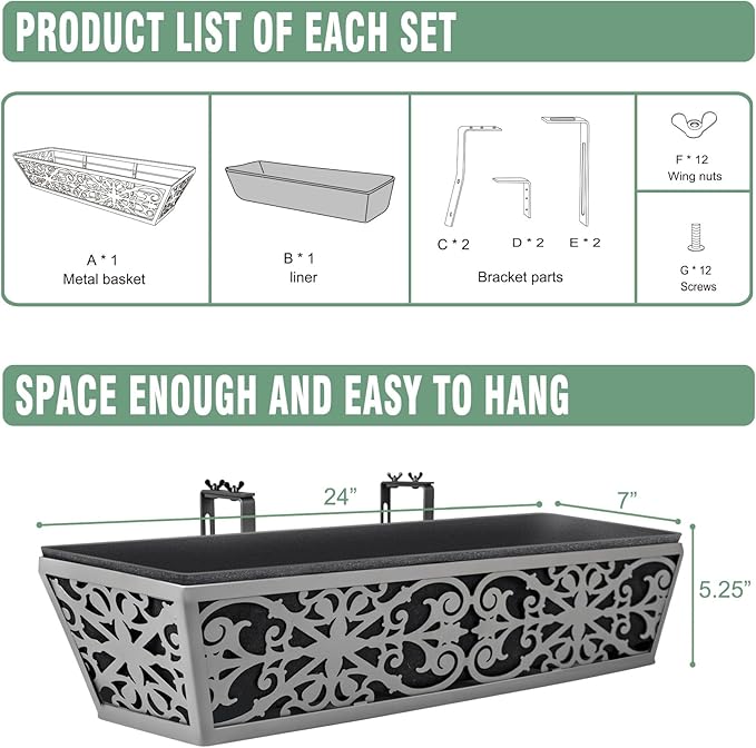 6 Pack 24 Inch Window Boxes Planter - Image 7