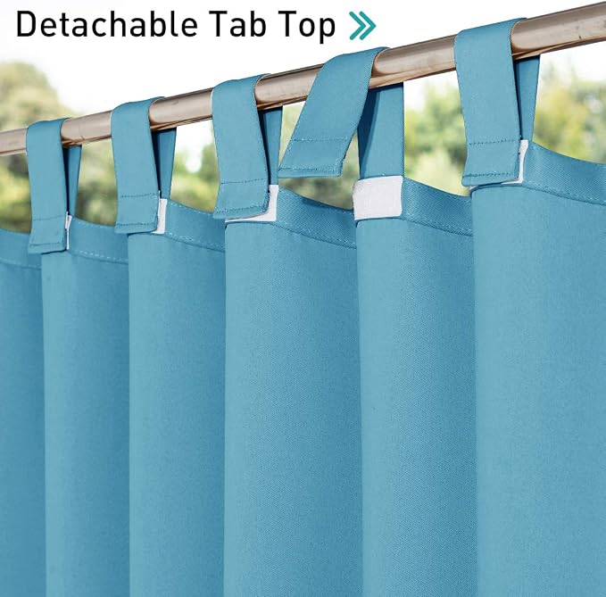 NICETOWN Outdoor Curtain for Patio Waterproof, Thermal Insulated Detachable - Image 2
