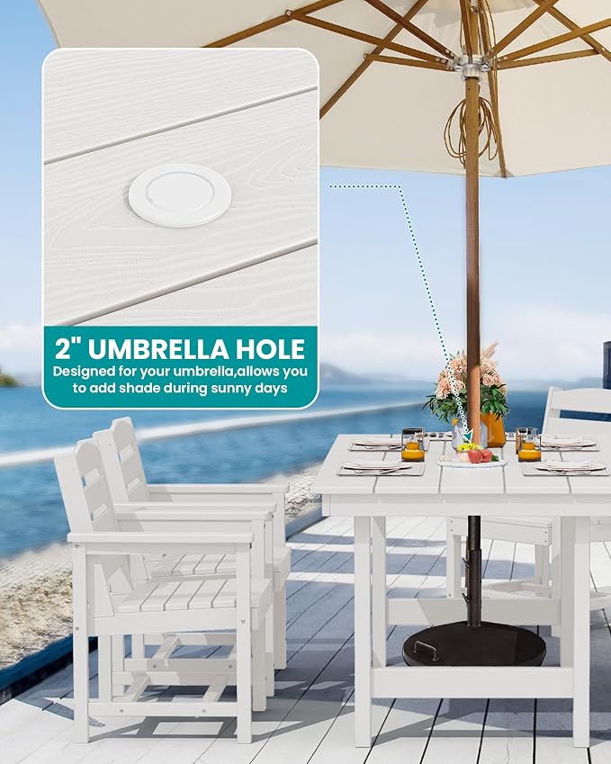 SERWALL Patio Dining Sets for 10 Person, HDPE Dining Set - Image 2