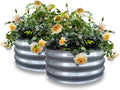 GARDMAX 2 Pack 2x2x1FT Galvanized Round Raised Garden Bed Kit, Metal Planter by ChooseGardmaxforbetterlife