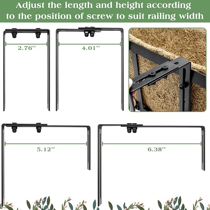 ZeeDix 3 Pack Metal Window Box for Railings, 24 Inch Over Railing Planter Boxes - Image 5