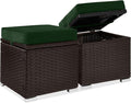 Best Choice Products Set of 2 Wicker Ottomans, Additional Seating, Side Table by BestChoiceProducts
