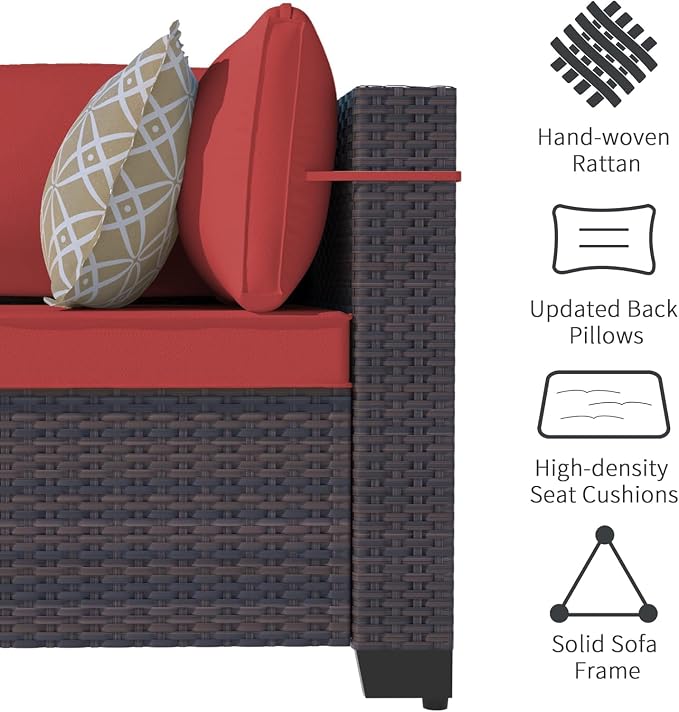 Outdoor Terrace Furniture Set, 8 Piece Outdoor Furniture Set, - Image 4