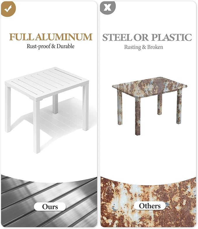 Crestlive Products Aluminum Outdoor Side Table Set of 2 - Image 4