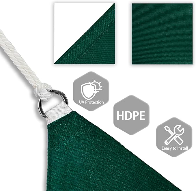 Patio Paradise 25' x 25' x 25' Sun Shade Sail Triangle Canopy Shade Cloth - Image 3