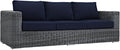 Modway EEI-1874-GRY-NAV Summon Wicker Rattan Outdoor Patio Sofa by Modway