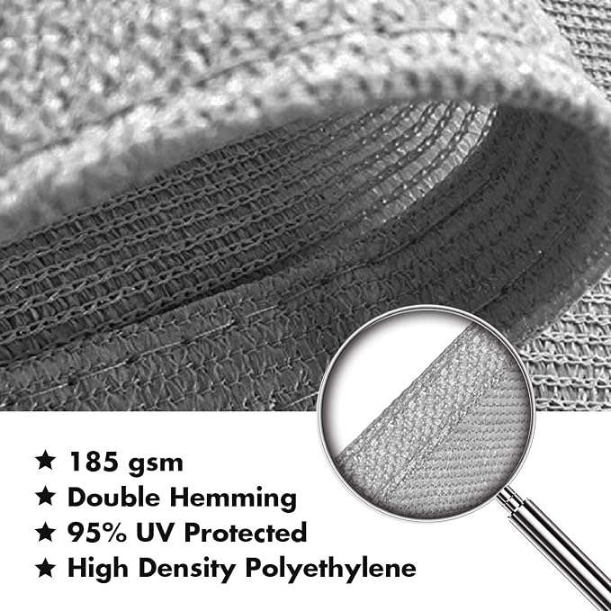KANAGAWA Sun Shade Sail 12'x12'x17' Gray Triangle UV Block Canopy Awning - Image 5