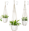 Mkono 3 Pack Macrame Plant Hangers Indoor Different Size Hanging Planter Basket by Mkono