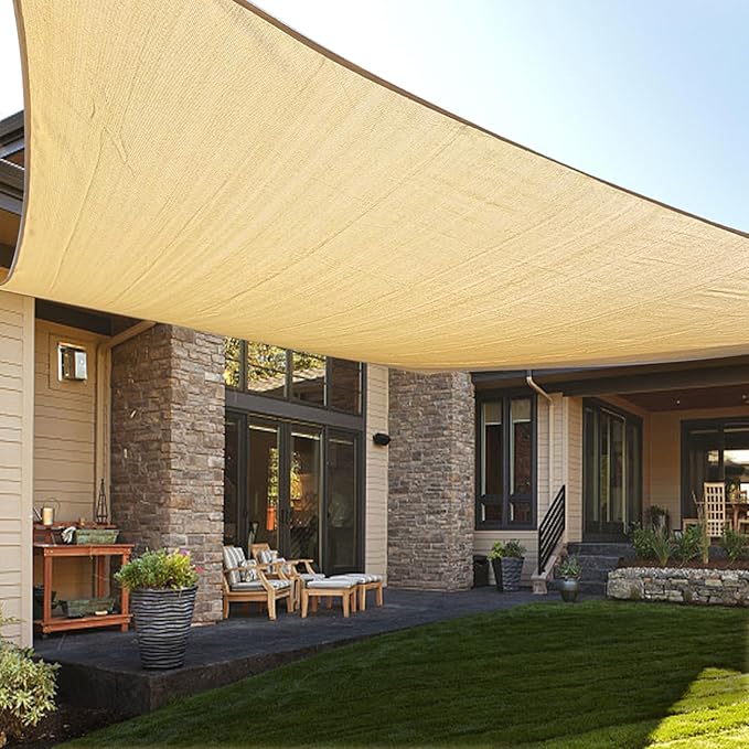 LOVE STORY Custom Size 6'x9' Sand Sun Shade Sail Rectangle UV Block Canopy by LOVESTORY
