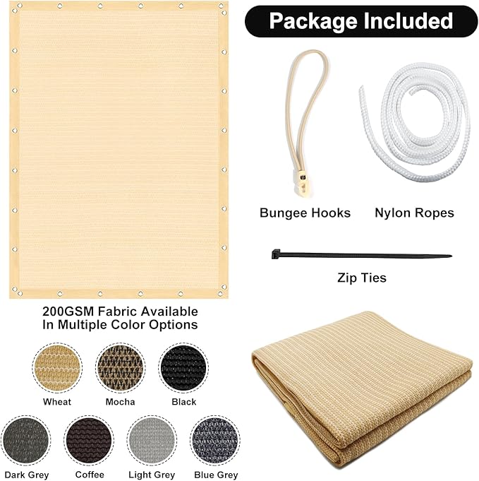 Artpuch 90% Sun Shade Cloth, 6 x 6 FT Pergola Shade Cover Canopy - Image 7