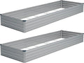 Vengarus 2 Pack 12x4x1FT Galvanized Raised Garden Bed Kit, Outdoor Metal by Vengarus