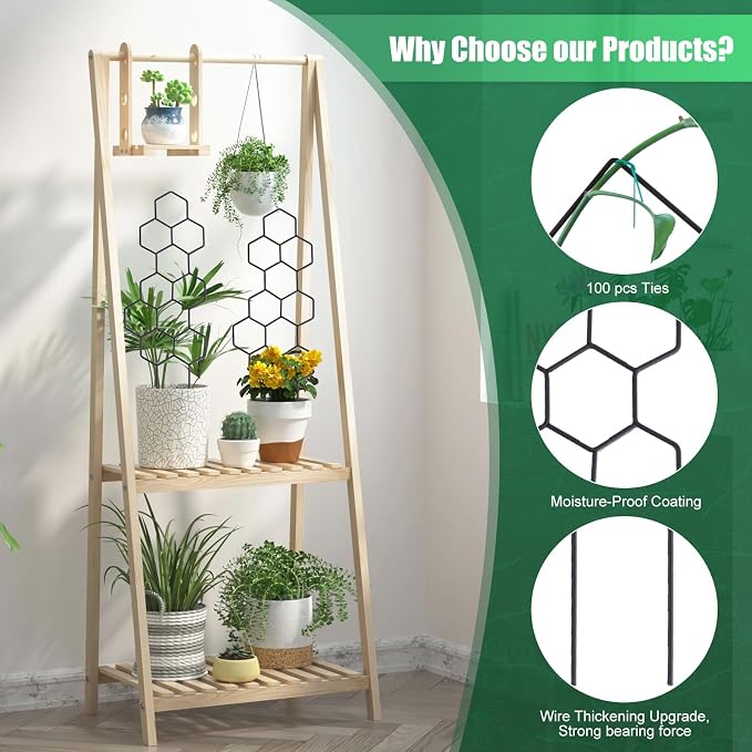 Small Trellis for Potted Plants, 15.94 inch Metal Plant Trellis for Climbing - Image 2