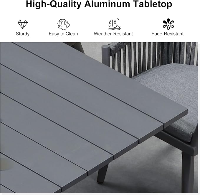 PURPLE LEAF 9 Pieces Patio Dining Set - Image 5