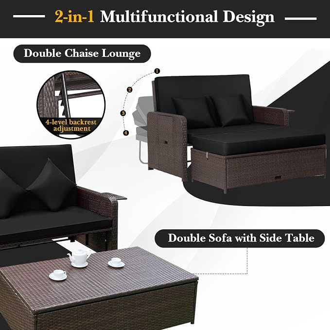 Tangkula Patio Rattan Daybed - Image 8