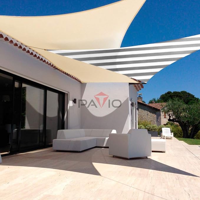 Patio Paradise 5' x 5' x 5' Sun Shade Sail Triangle Canopy Shade Cloth Fabric - Image 5