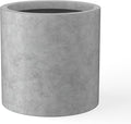 Kante 9.8" Dia Round Concrete Planter, Modern Style Large Cylindrical Plant Pot by Kante