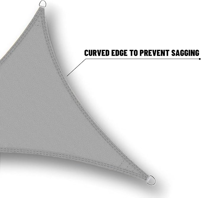 SUNNY GUARD Waterproof Sun Shade Sail 5'x5'x7.1' Charcoal Right Triangle UV - Image 5