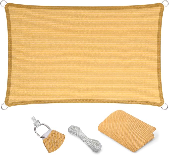 Eden's Decor Straight Flat-Edged Sun Shade Sail Rectangular 5' x 19' Wheat by EdensDecorInc