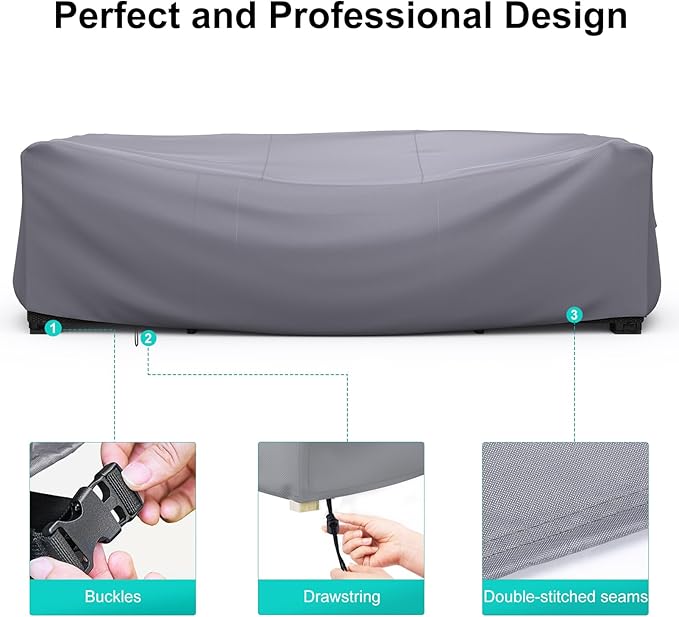 Patio Furniture Set Cover Waterproof, Heavy Duty 600D Funiture Covers - Image 5