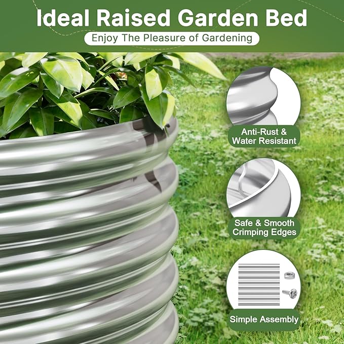 3 PCS 8x4ft Galvanized Raised Garden Bed Outdoor, Metal Garden Bed - Image 4