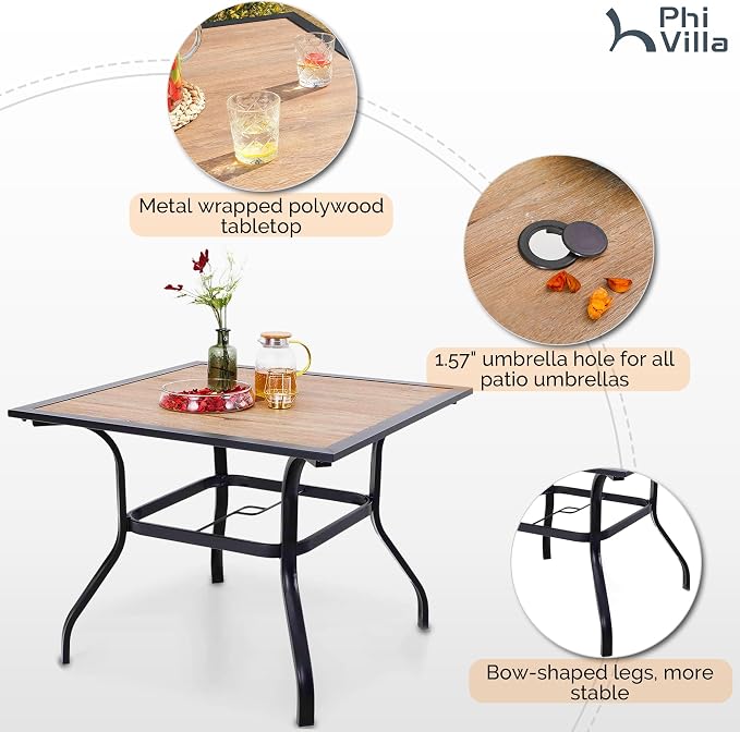 PHI VILLA 5 Pieces Outdoor Dining Set - Image 3