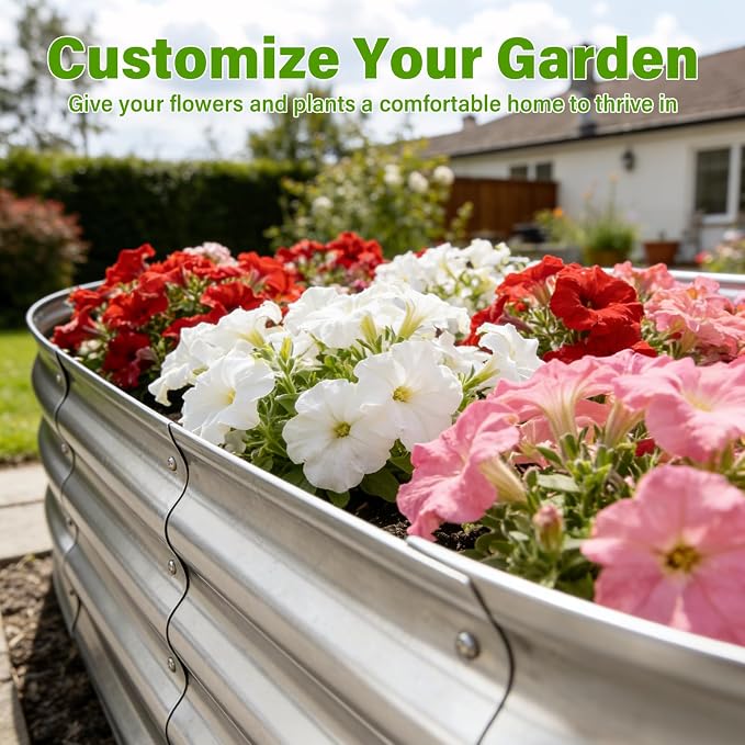 Galvanized Raised Garden Bed for Outdoor: 4X2X1ft Durable Metal Vegetable Plant - Image 6