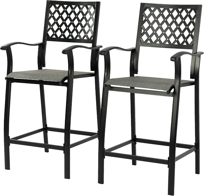 Kozyard Outdoor Bar Stools Set of 2, Patio Bar Chairs by Kozyard